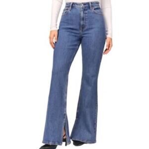 ABERCROMBIE The Vintage Flare High Rise Jeans Split Hem Curve Love 10/30 Short